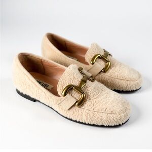 Anthropologie bibi Lou Marcela Sherpa loafers in cream